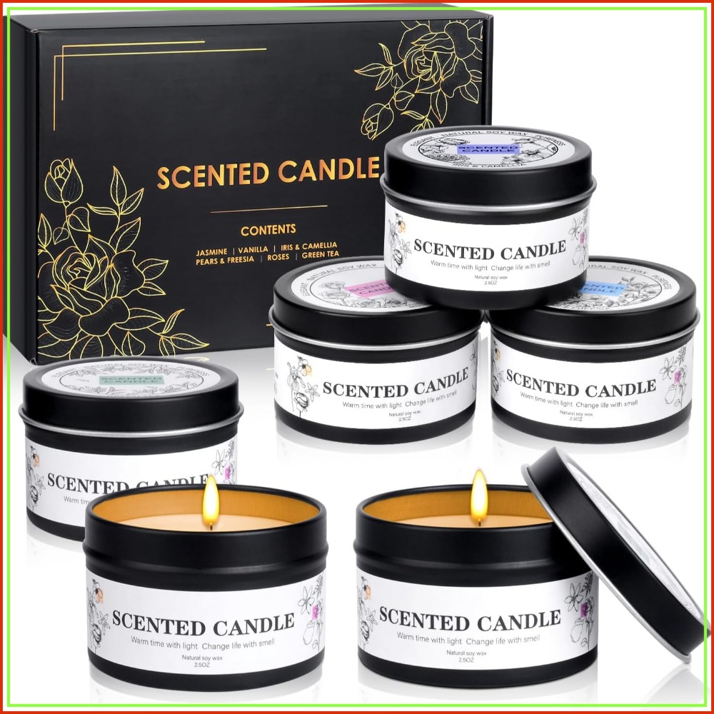 Home Decor Free Images - 6-Pack Natural Soy Aromatherapy Candles, Scented