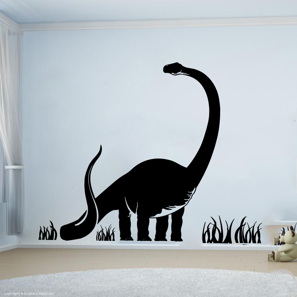 Home Decor Vinyl Flooring - Large Brachiosaurus Dinosaur Wall Decal Teen