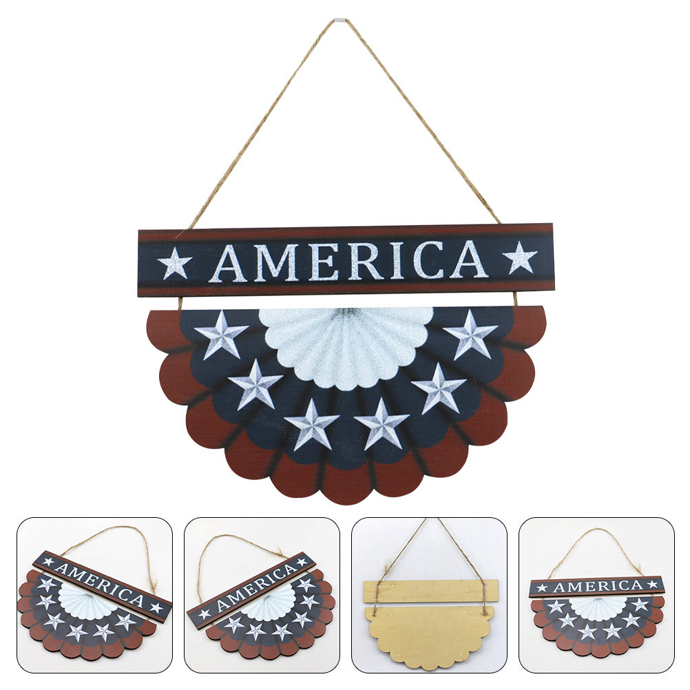 Home Decor Usa - Wooden Patriotic Hanging Decor Independence Day