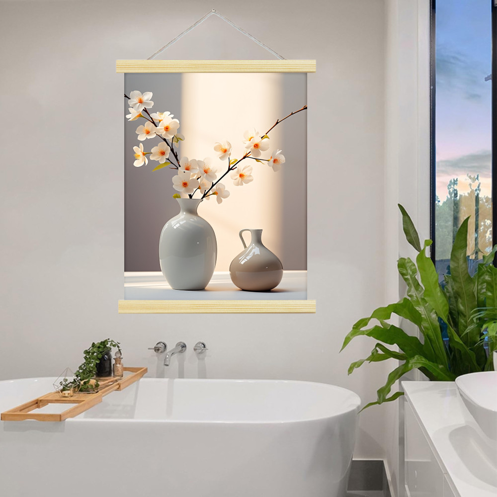 Home Decor Vase With Flowers - 1pc 2D Flat Minimalist Wall Hanger