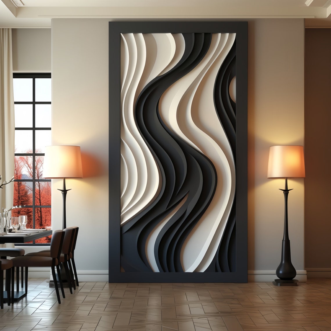 Home Decor Vision Board - Wave Strip Decorative Wooden Wall Art