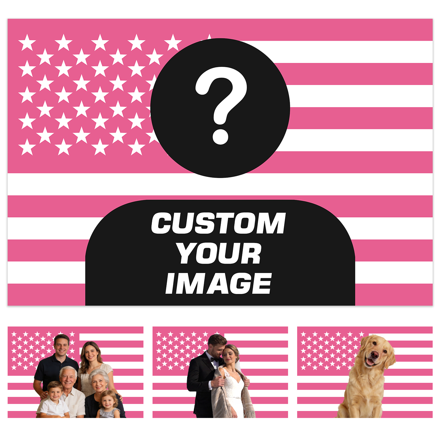 Home Decor For Wedding - 1pc Personalized photo customized American flag