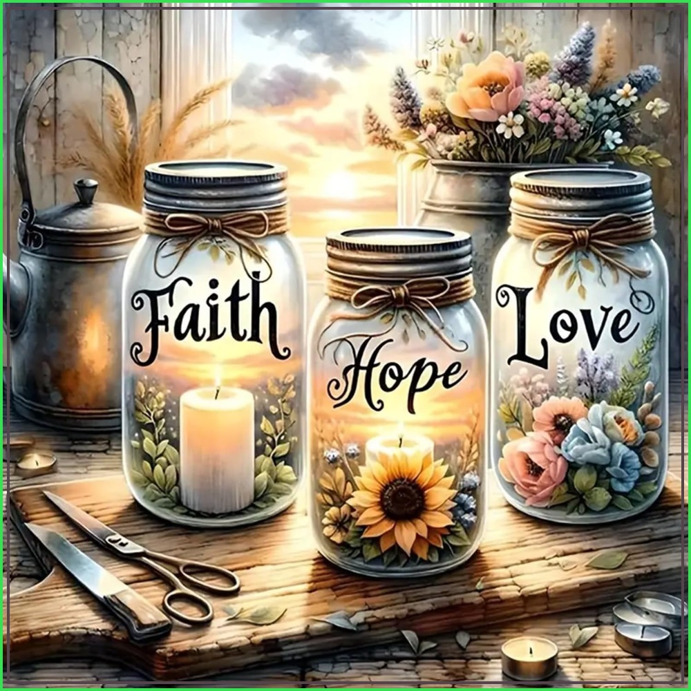 Home Decor Free Images - Faith Hope Love 5D Diamond Painting