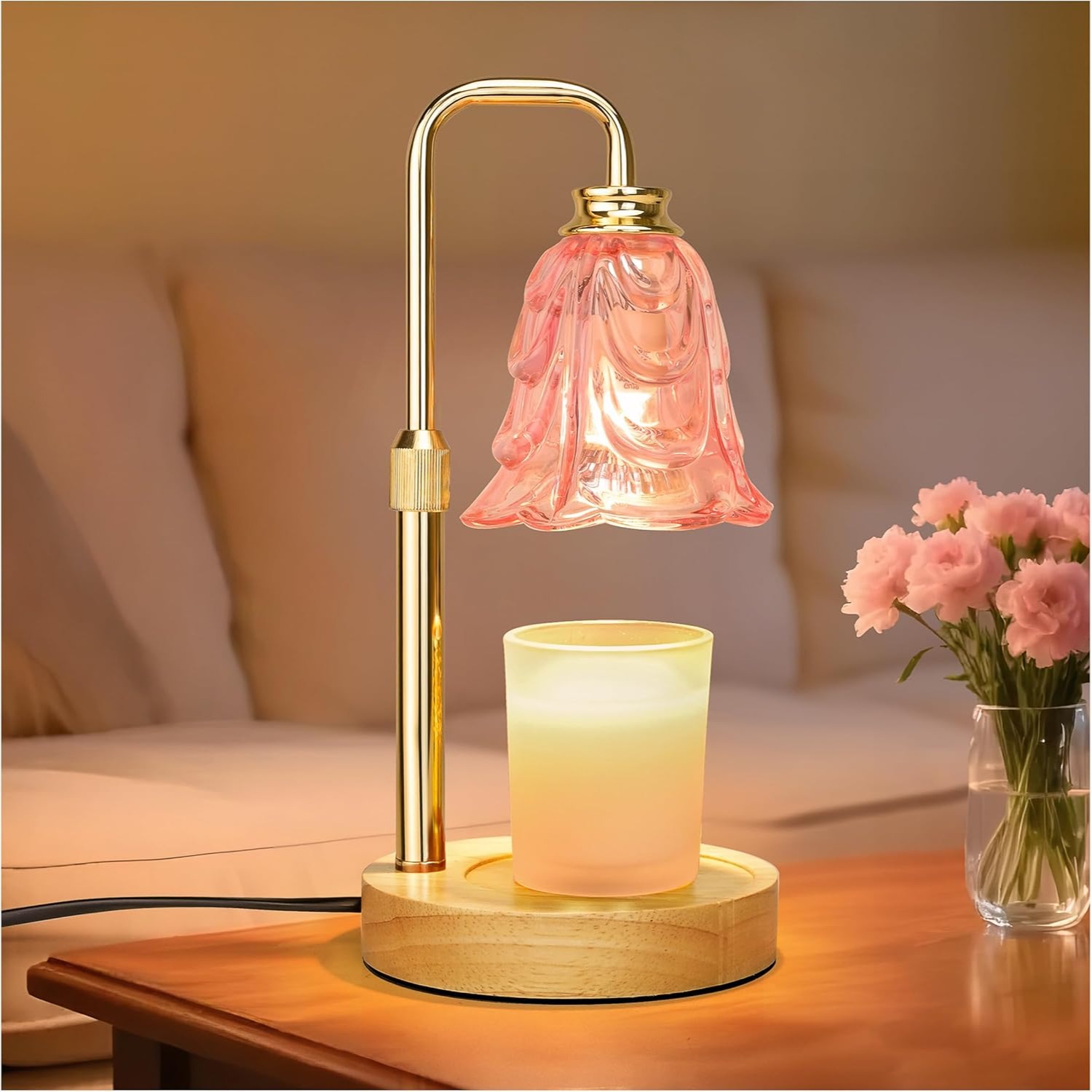 Home Decor Free Images - Pink Tulip Candle Warmer Lamp with
