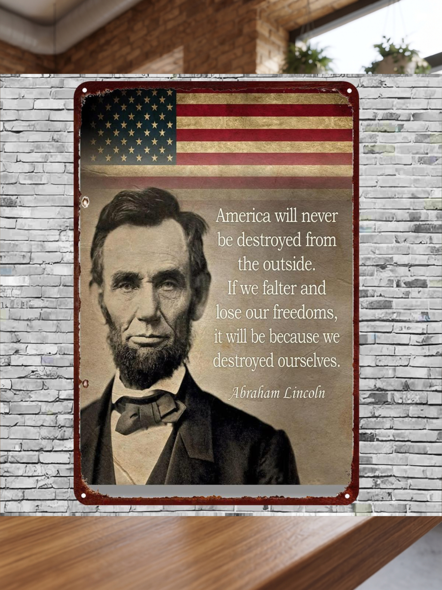 Home Decor Usa - 1pc Abraham for LincoLn Quote 