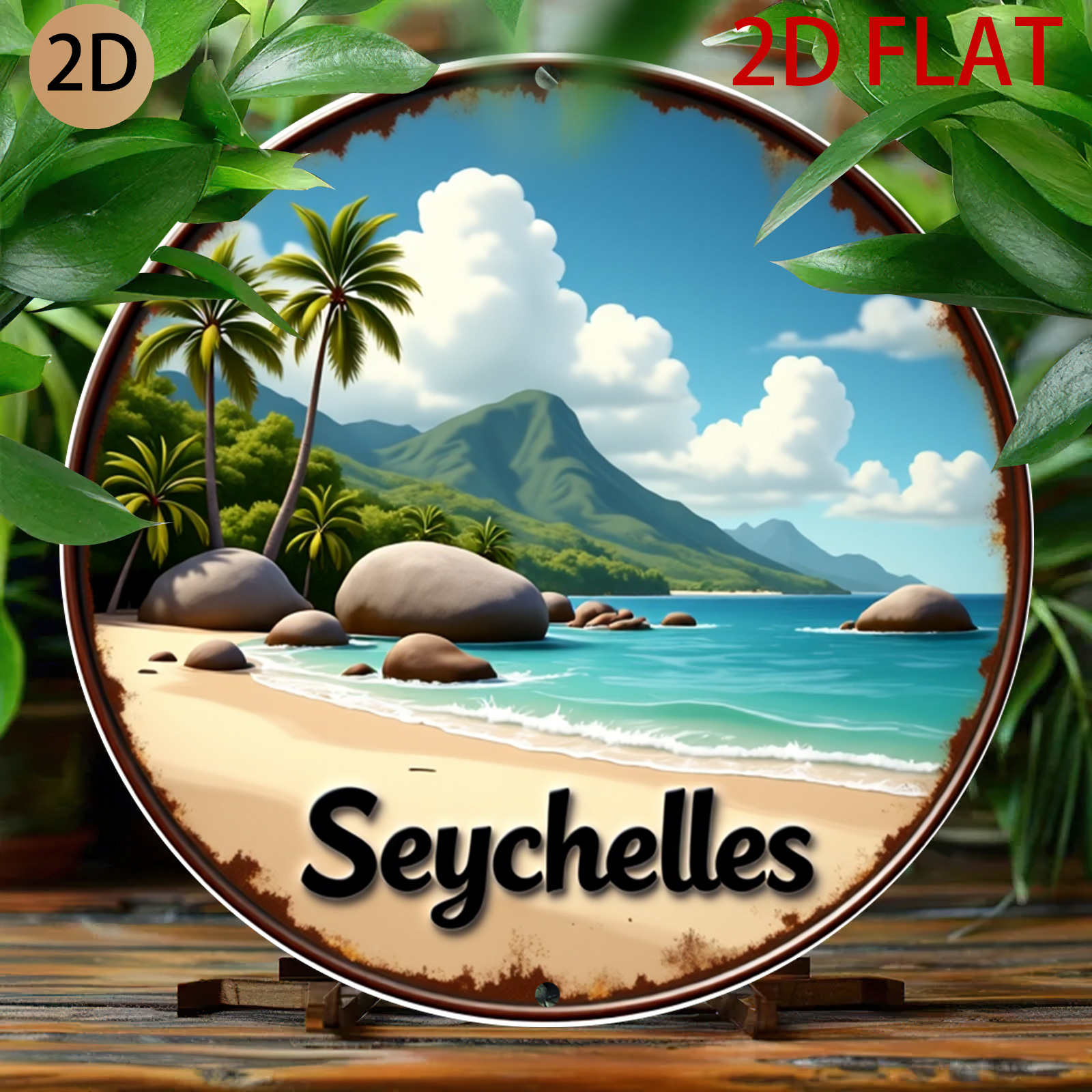 Home Decor Logo Design - 2D Flat, 2d Flat Seychelles Beach