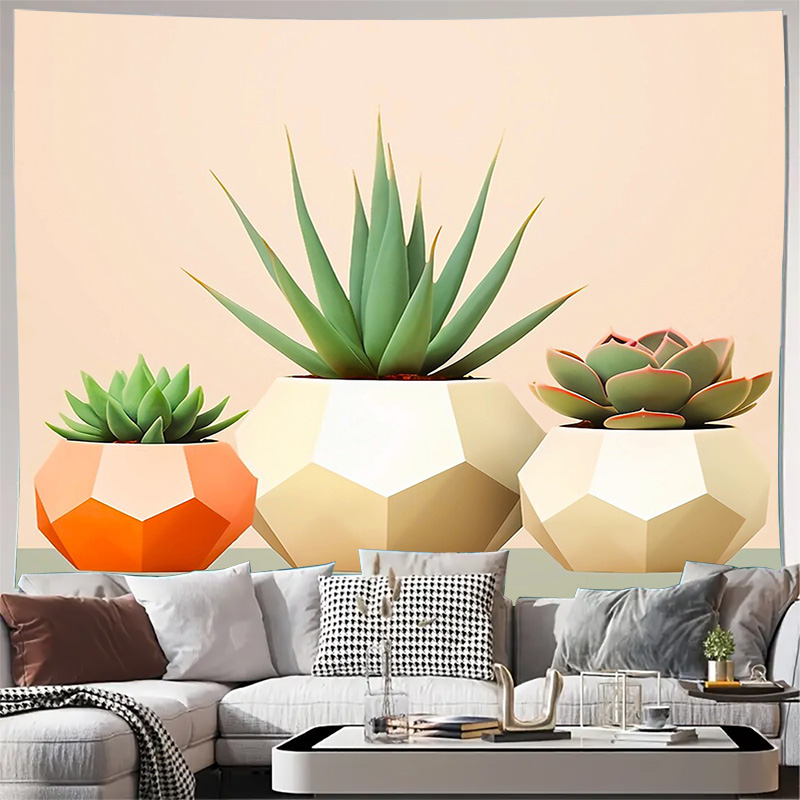 Aesthetic Tapestry - Boho Tapestry Cactus Wall Hanging Desert