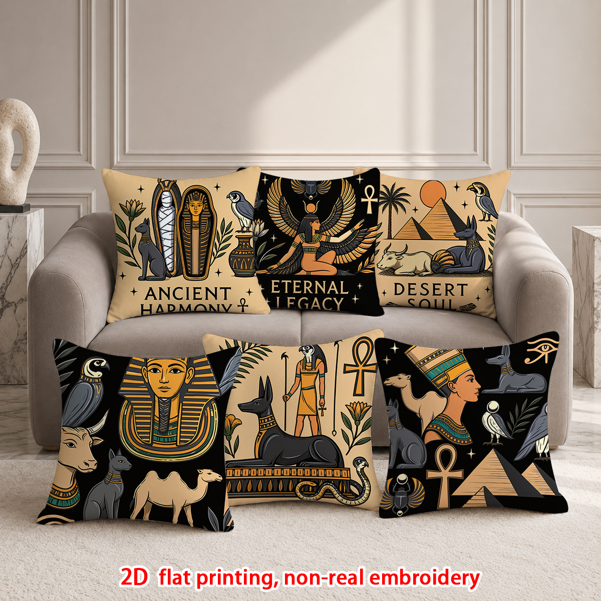 Home Decor Egypt - 6pcs Ancient Egypt Style Throw Pillow
