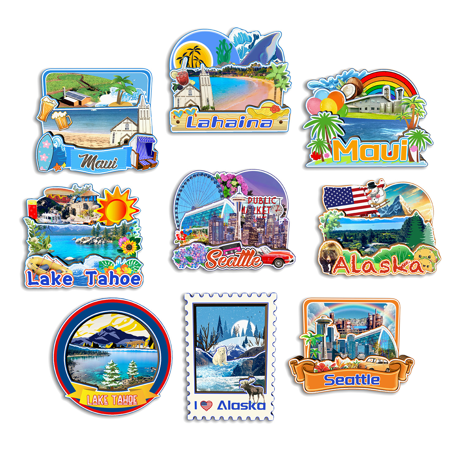 Alaska Seattle Lake Tahoe Maui - Home Decor Usa recension och pris