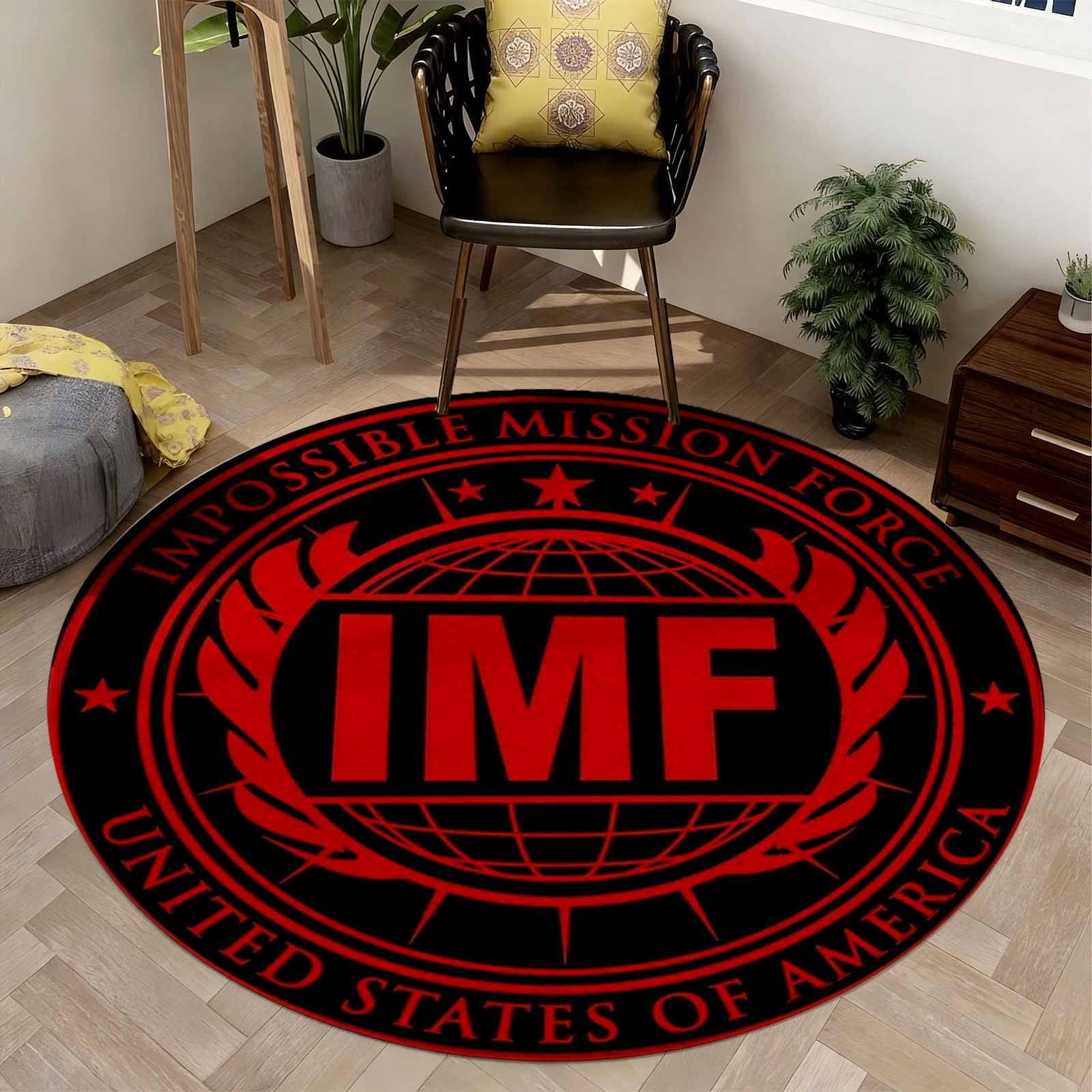 Round Circular Area Rug Mat Fl - Home Decor Logo Design recension och pris
