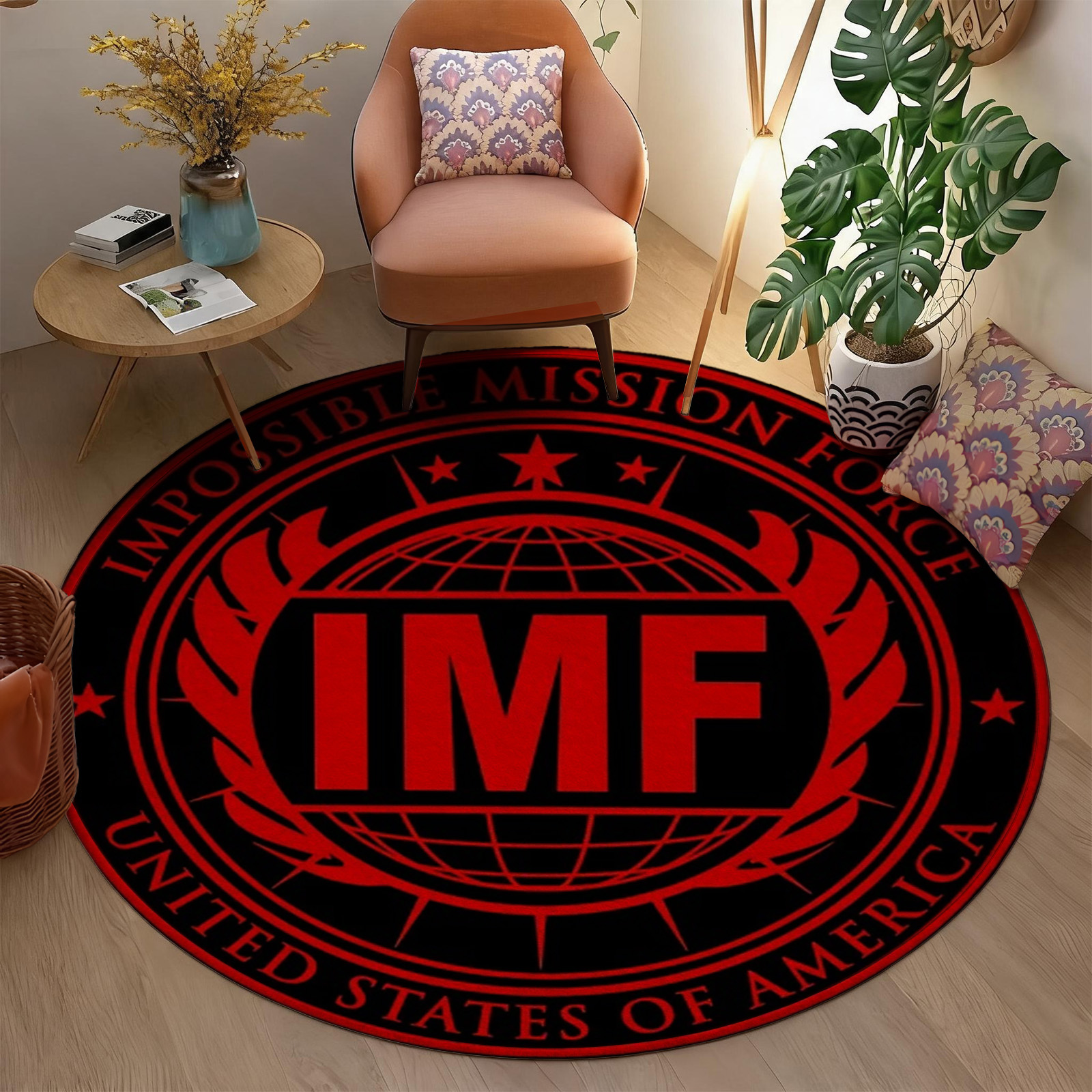 Round Circular Area Rug Mat Fl - Home Decor Logo Design recension och pris