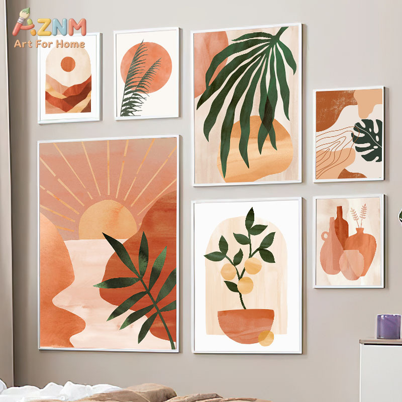 AZNM Terracotta Abstract Vase  - Watercolor Poster Print recension och pris
