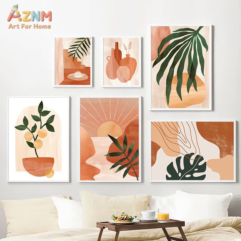 AZNM Terracotta Abstract Vase  - Watercolor Poster Print recension och pris