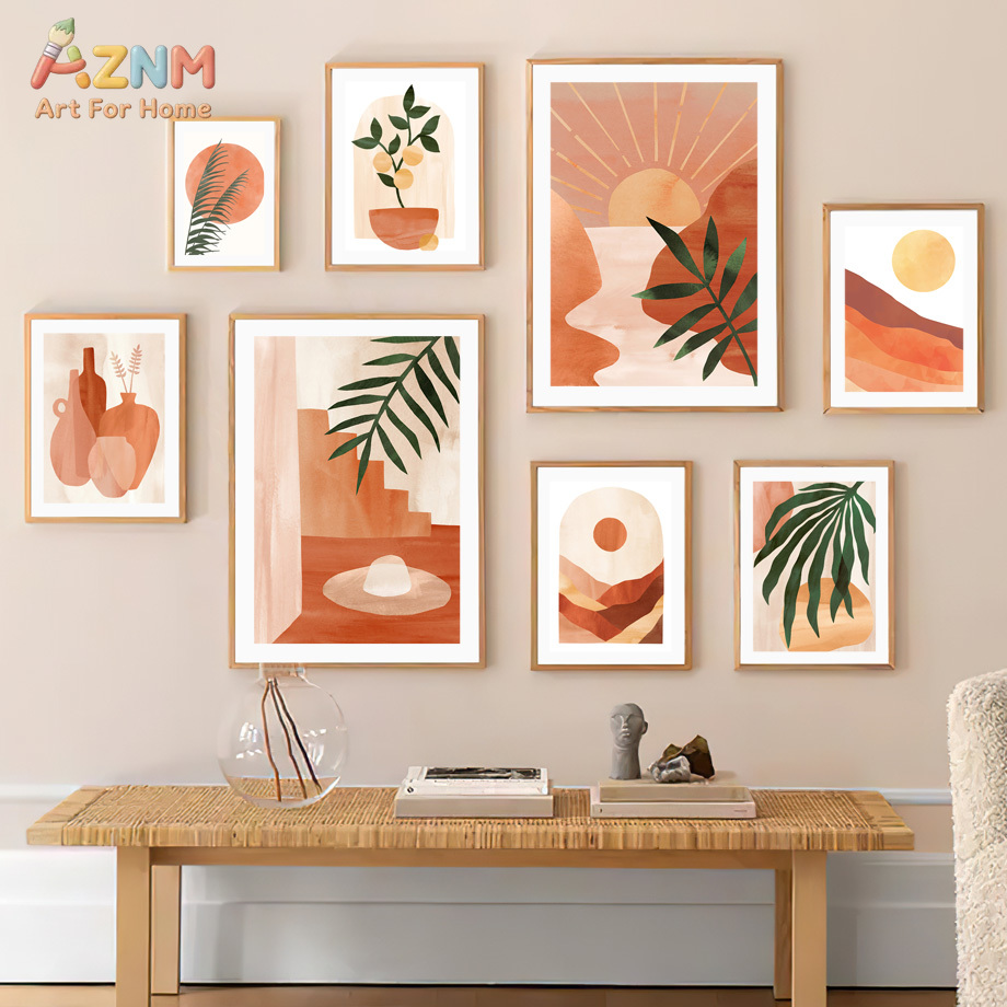 AZNM Terracotta Abstract Vase  - Watercolor Poster Print recension och pris