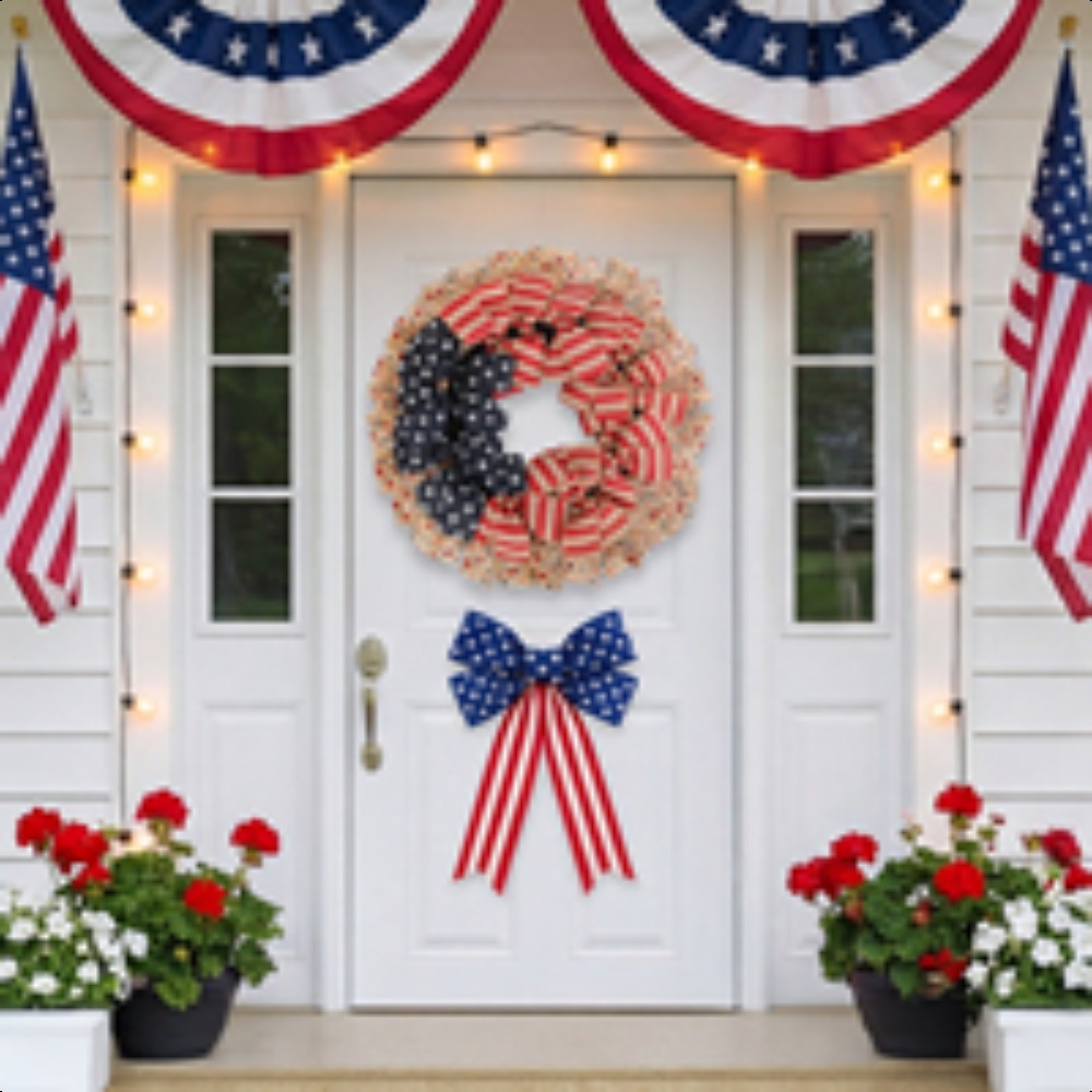24 Inch Patriotic Burlap Wreat - Home Decor Usa recension och pris