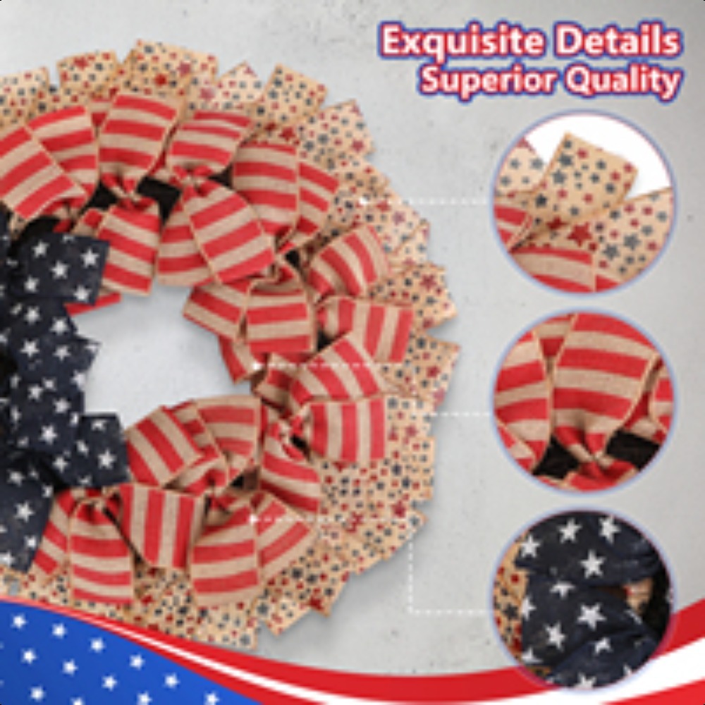 24 Inch Patriotic Burlap Wreat - Home Decor Usa recension och pris