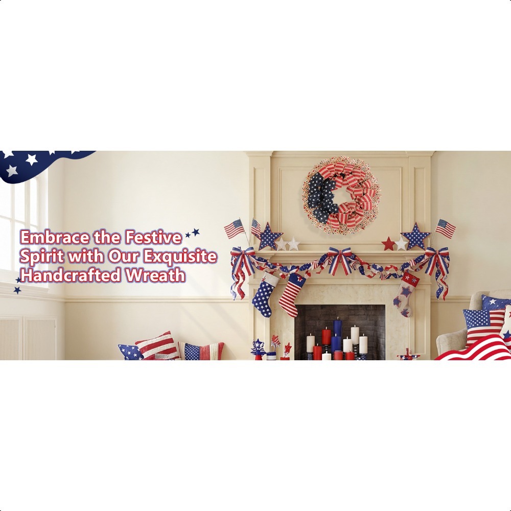 24 Inch Patriotic Burlap Wreat - Home Decor Usa recension och pris