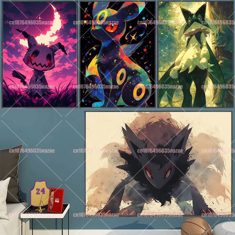 Anime Pokemon Canvas Painting  - Watercolor Poster Print recension och pris