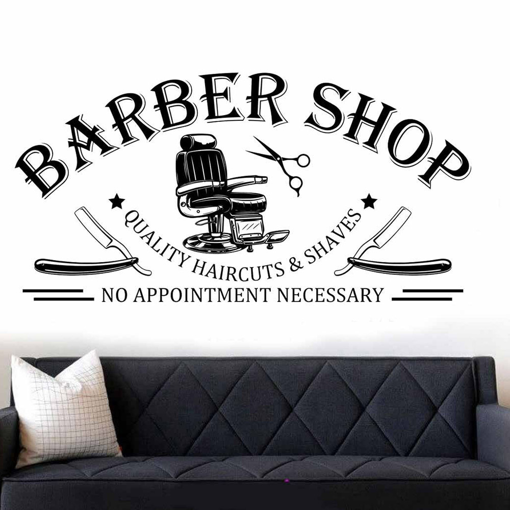 Barbershop Window Wall Art Sti - Home Decor Vinyl Flooring recension och pris