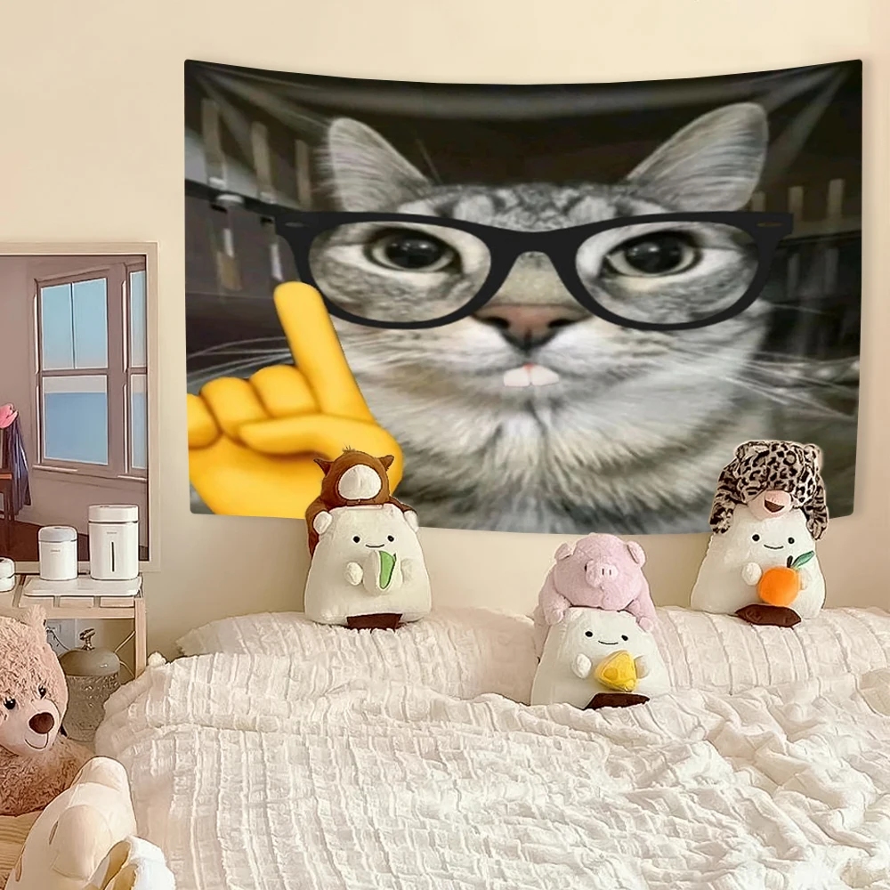 Funny Cat Meme Tapestry, Kawai - Aesthetic Tapestry recension och pris