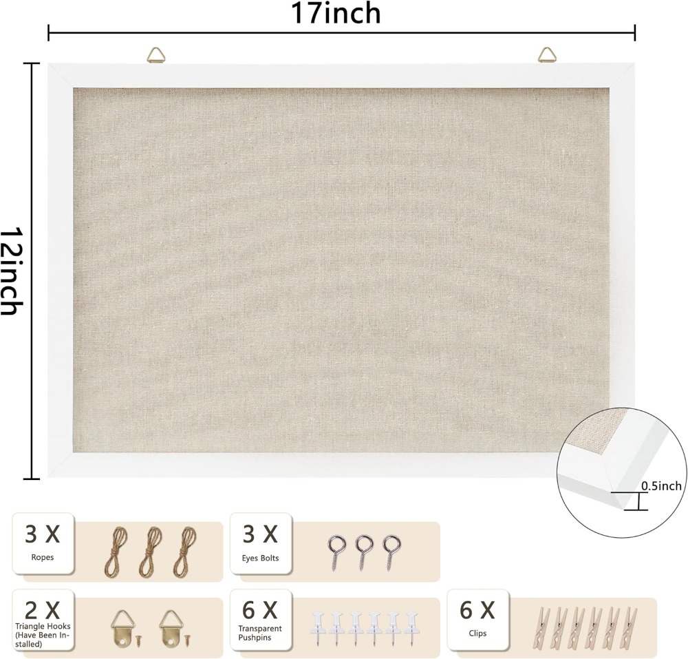 Linen White Cork Board 17x12in - Home Decor Vision Board recension och pris