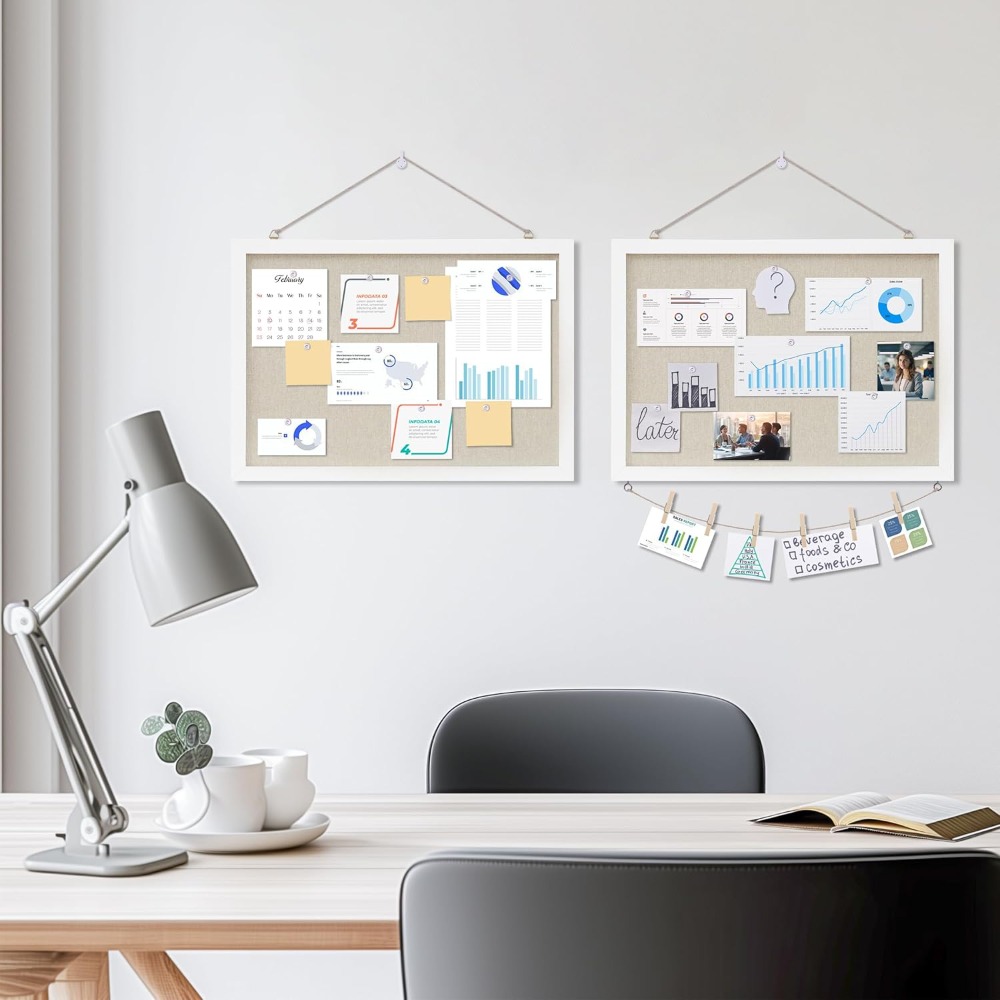 Linen White Cork Board 17x12in - Home Decor Vision Board recension och pris