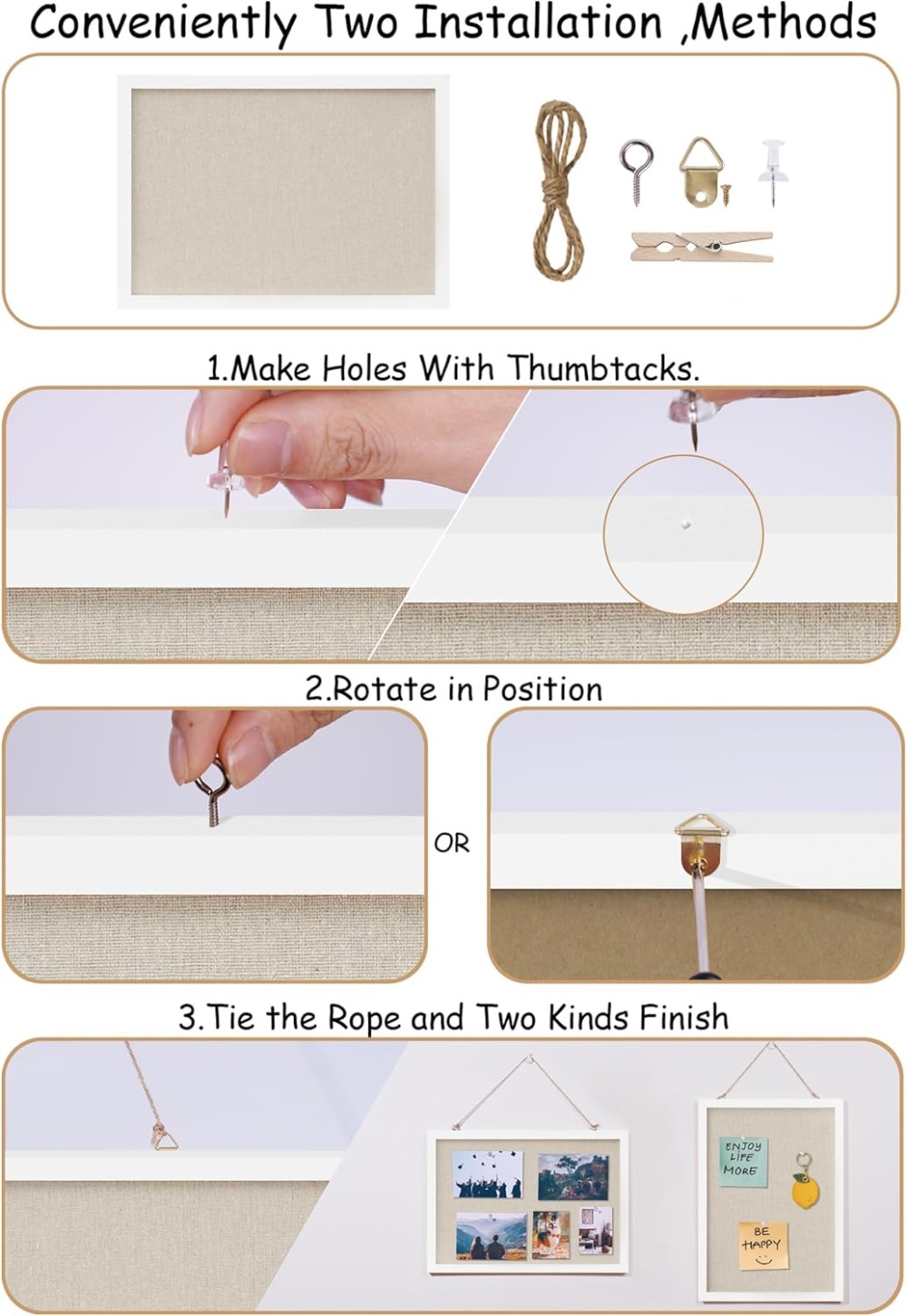 Linen White Cork Board 17x12in - Home Decor Vision Board recension och pris