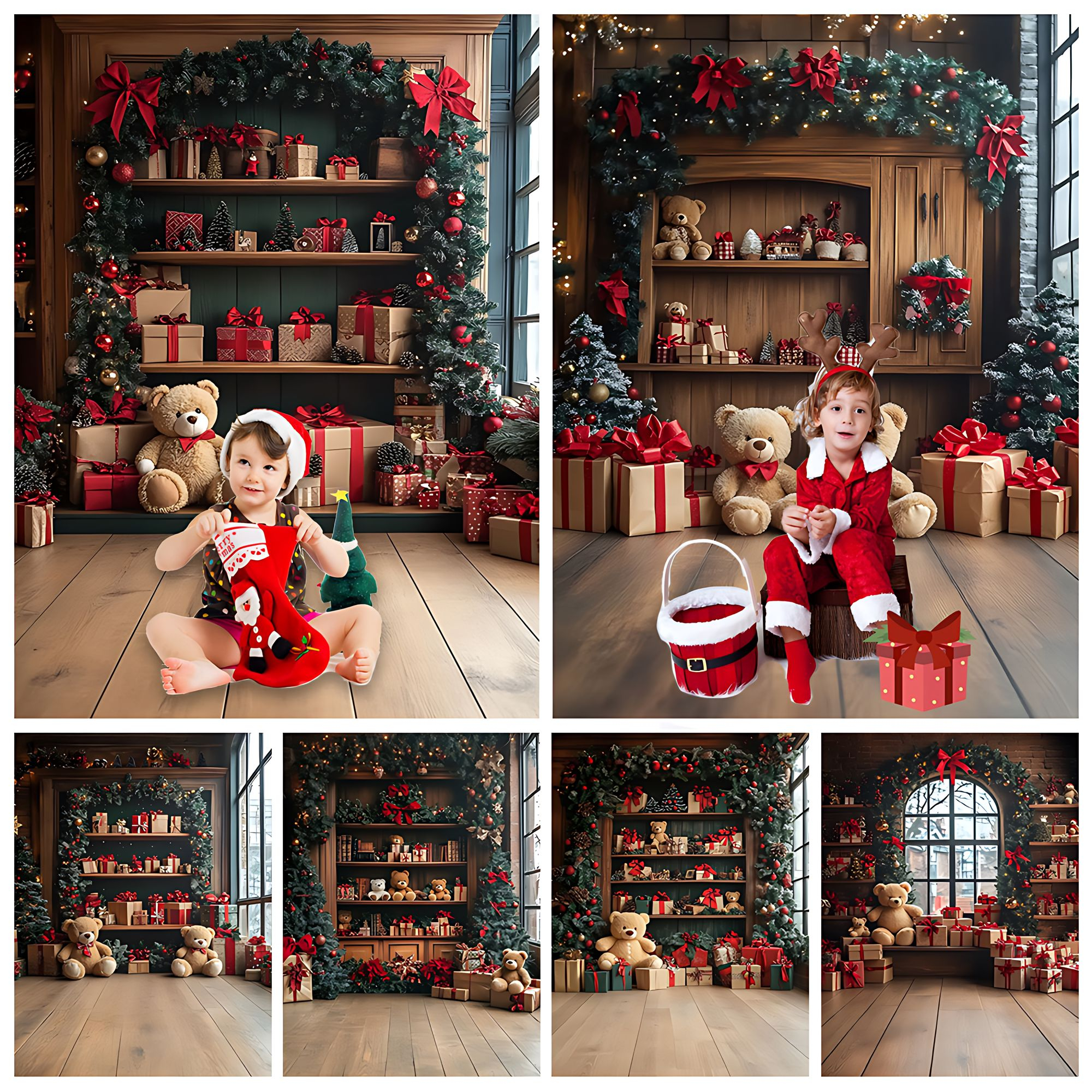 Christmas Doll Bear Photograph - Home Decor Vinyl Flooring recension och pris