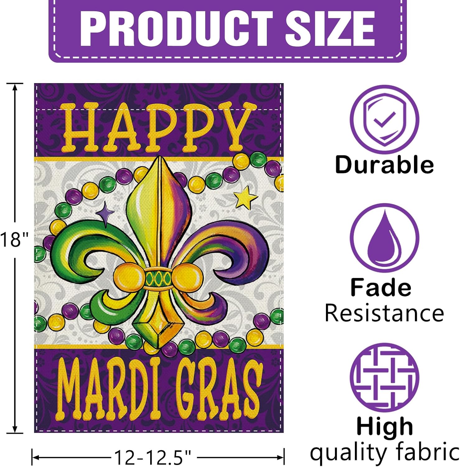 Dyrenson Happy Mardi Gras Fleu - Home Decor New Orleans recension och pris