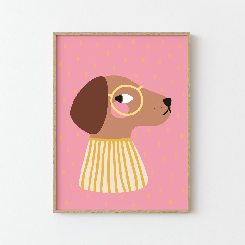 Cartoon Cute Animals Illustrat - Watercolor Poster Print recension och pris