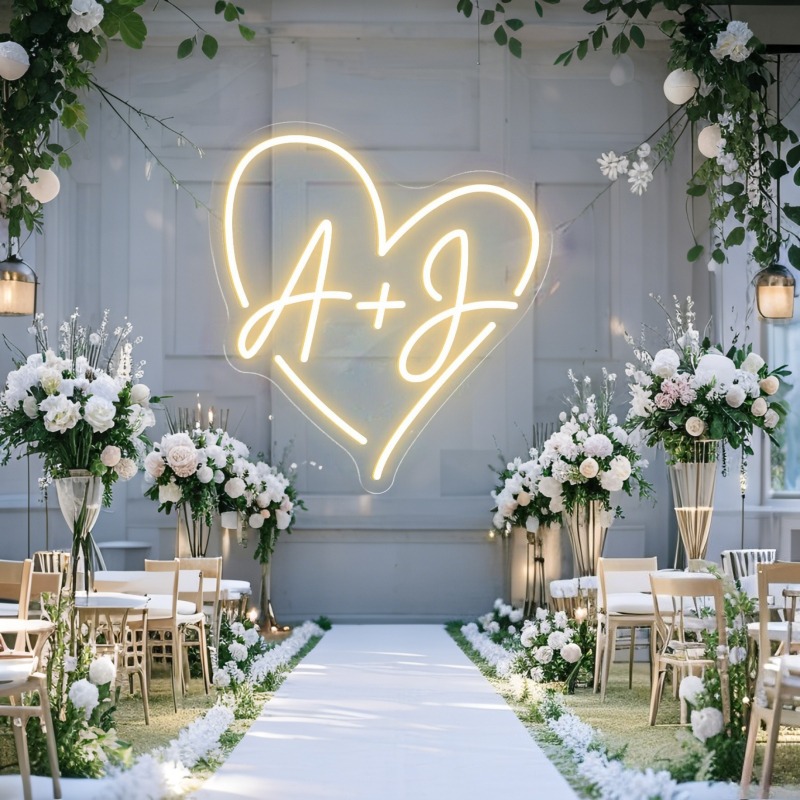 Custom Initials Heart LED Neon - Neon Sign Led Custom recension och pris