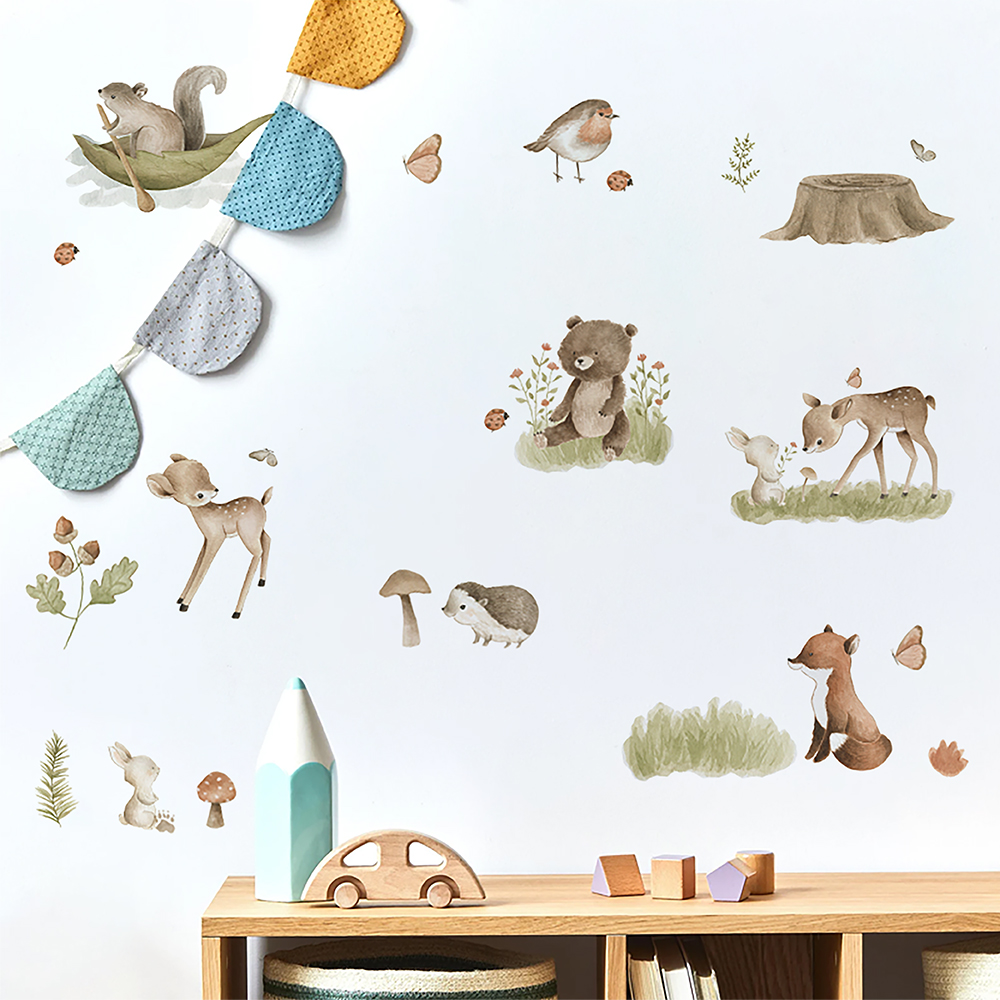 Nordic Forest Cartoon Wall Sti - Home Decor Vinyl Flooring recension och pris