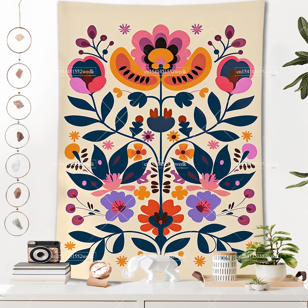 Boho Vintage Mexican Flowers T - Aesthetic Tapestry recension och pris