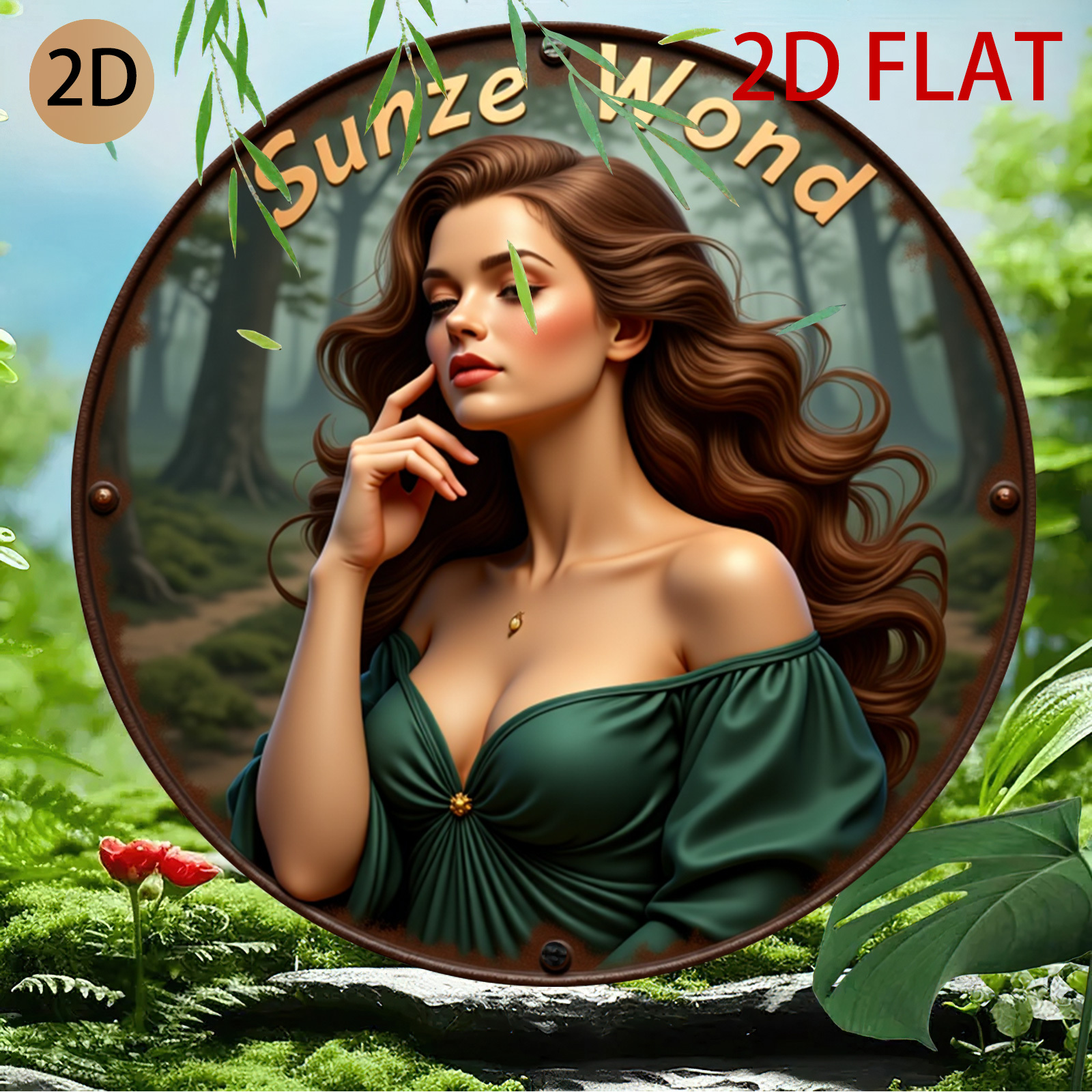 2D Flat Stylish Circular Fores - Home Decor Logo Design recension och pris