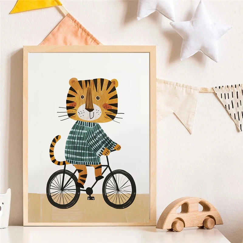 Dog Airplane Lion in Car Anima - Watercolor Poster Print recension och pris