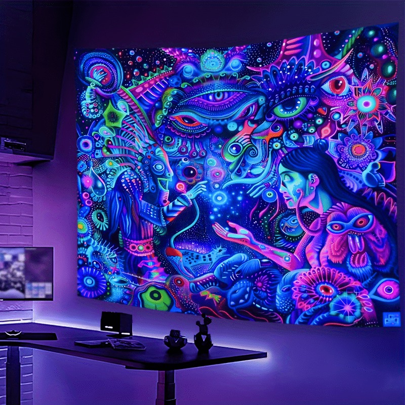 Psychedelic Pattern and Figure - Aesthetic Tapestry recension och pris