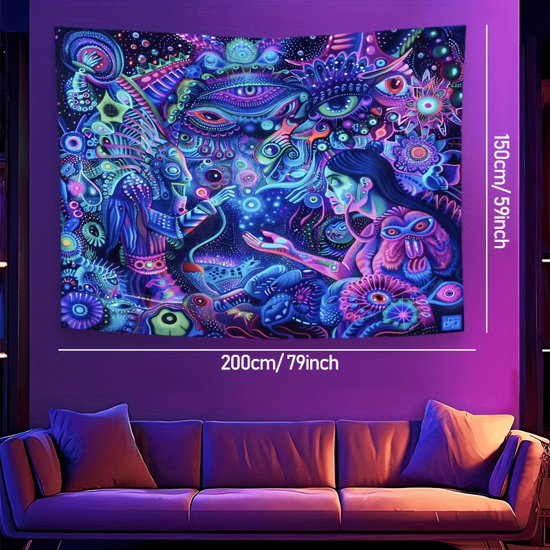 Psychedelic Pattern and Figure - Aesthetic Tapestry recension och pris