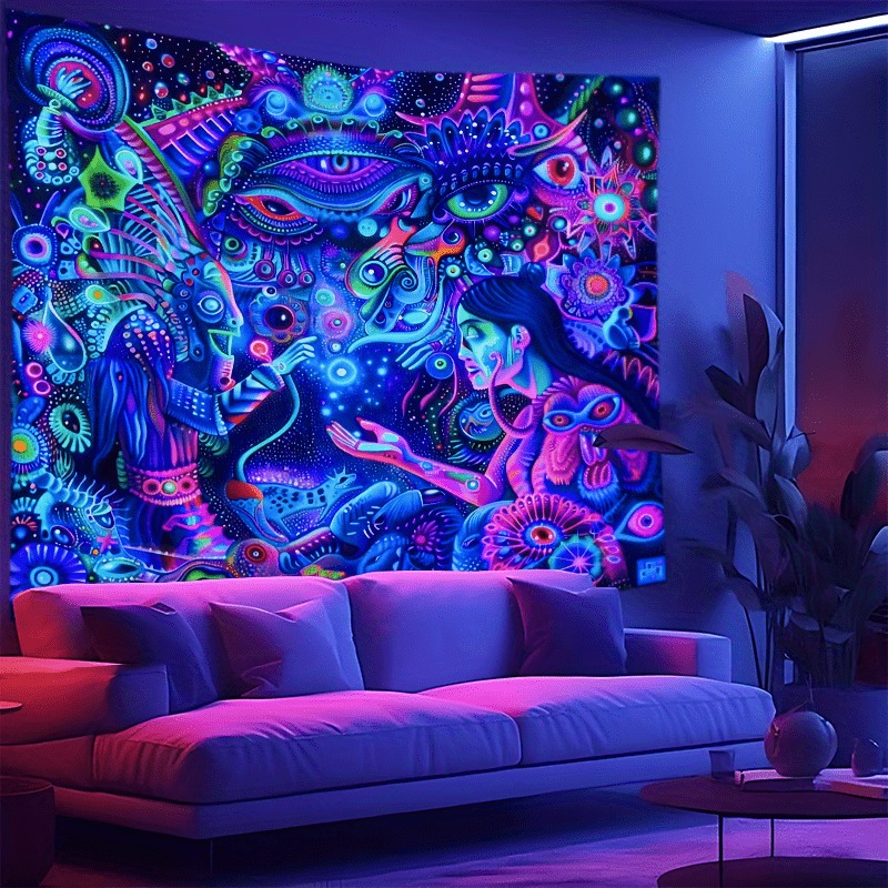 Psychedelic Pattern and Figure - Aesthetic Tapestry recension och pris