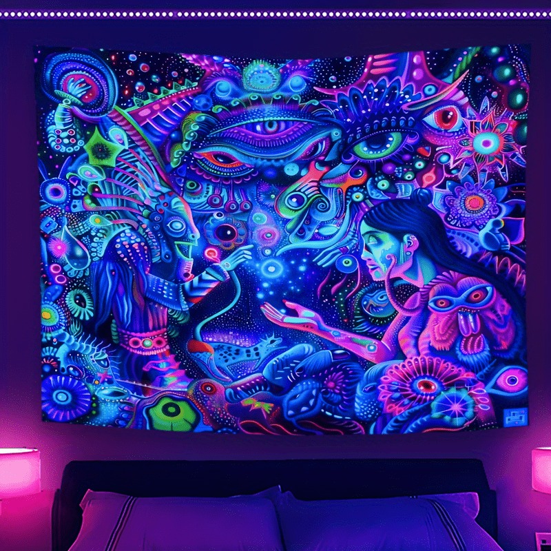Psychedelic Pattern and Figure - Aesthetic Tapestry recension och pris