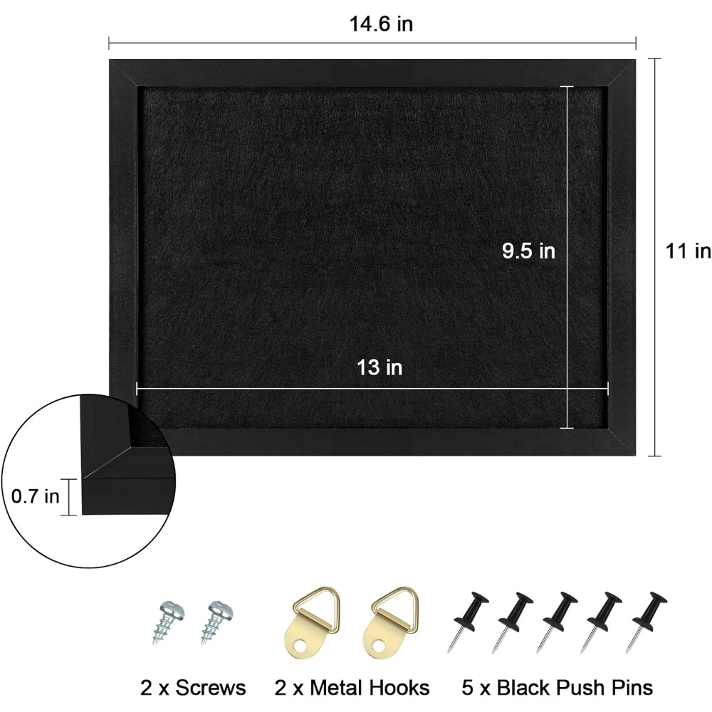 Decorative Black Framed Cork B - Home Decor Vision Board recension och pris