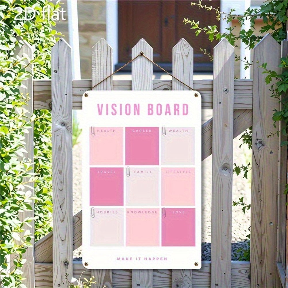 2D Flat Metal Wall Art, Pink W - Home Decor Vision Board recension och pris