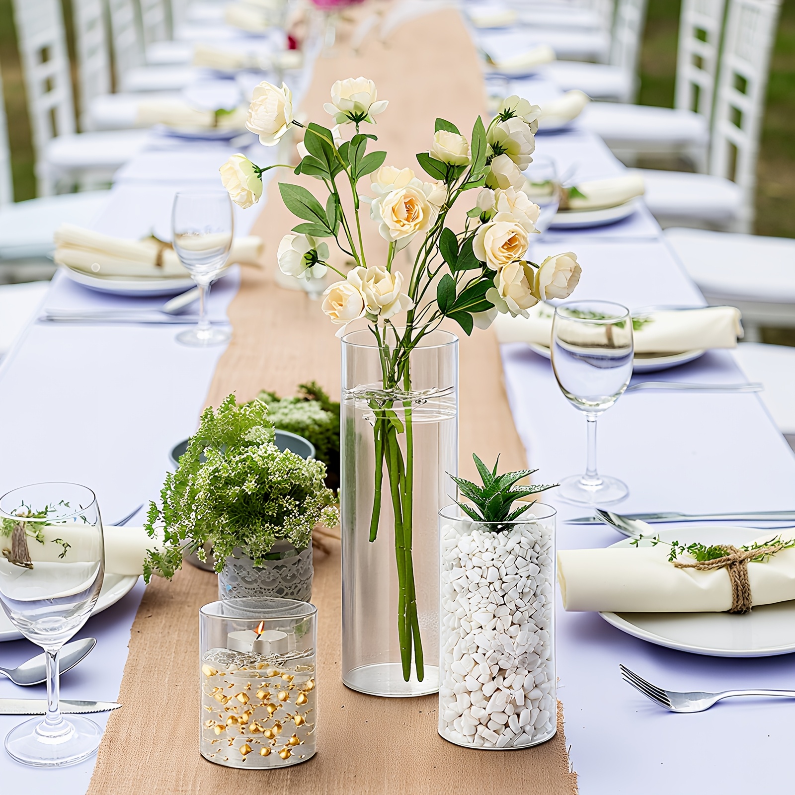 60-Piece Clear Tall Cylinder V - Home Decor Vase With Flowers recension och pris