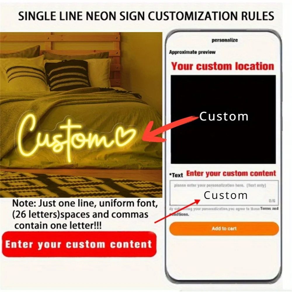 Custom LED Neon Sign Heart USB - Neon Sign Led Custom recension och pris