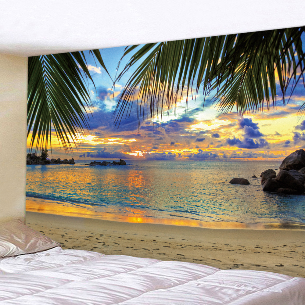 Seaside Beach Sunset Psychedel - Aesthetic Tapestry recension och pris