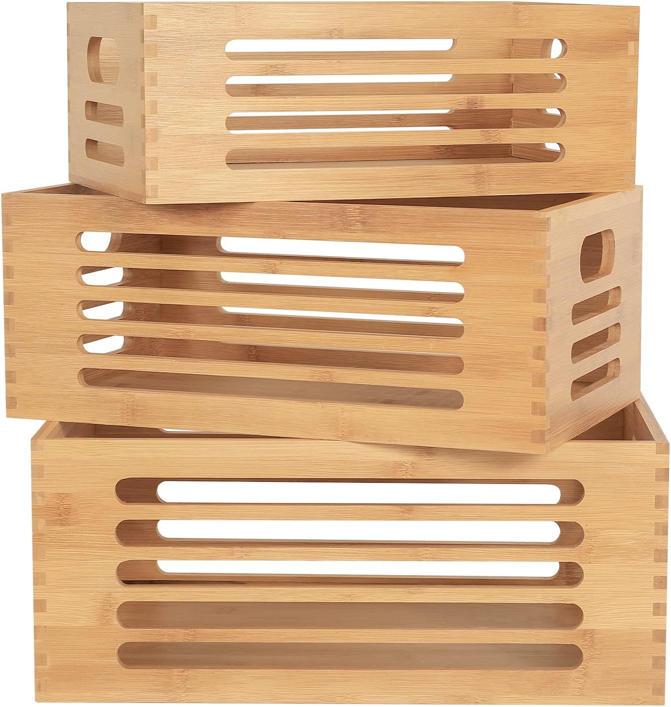 3PCS Bamboo Wood Storage Bins  - Home Decor Free Images recension och pris