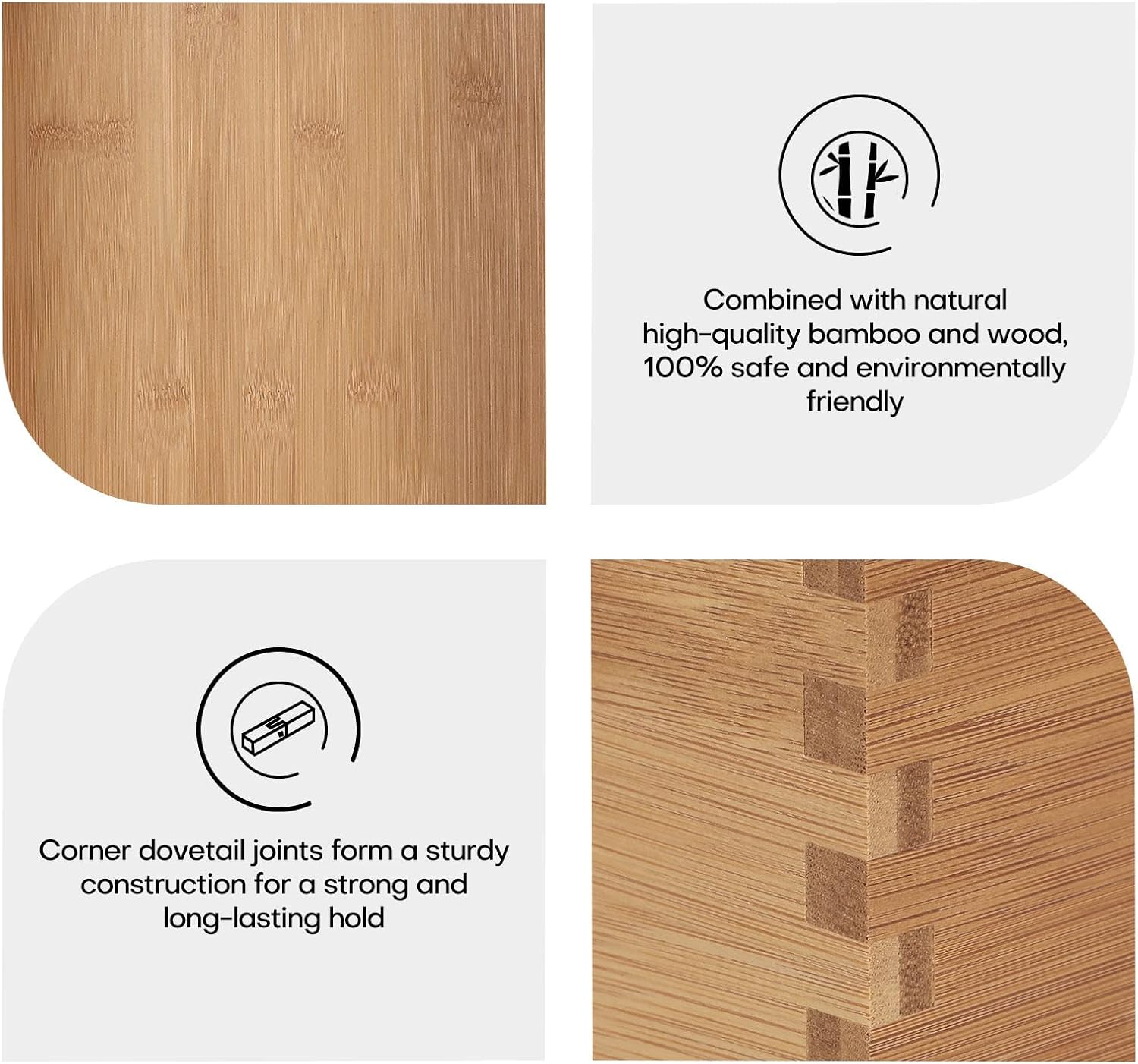 3PCS Bamboo Wood Storage Bins  - Home Decor Free Images recension och pris