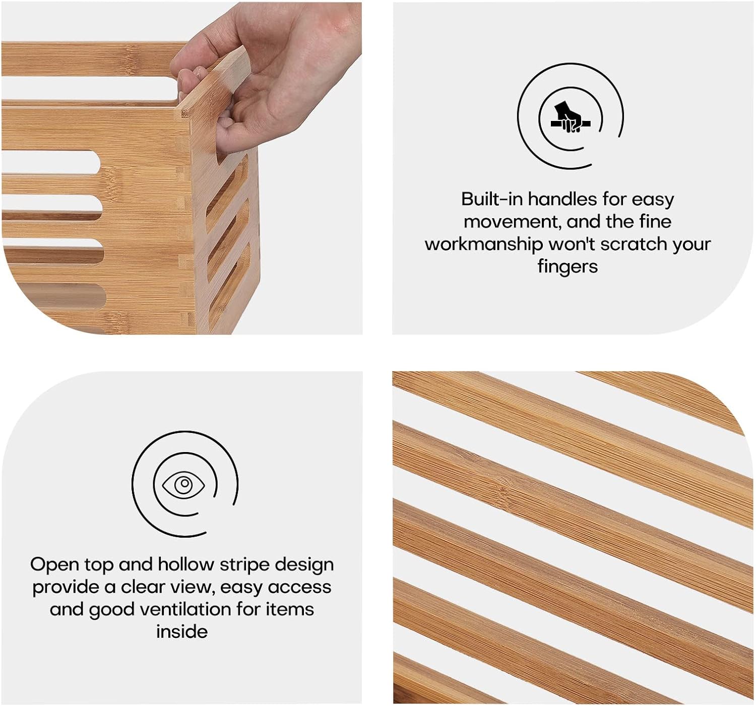 3PCS Bamboo Wood Storage Bins  - Home Decor Free Images recension och pris