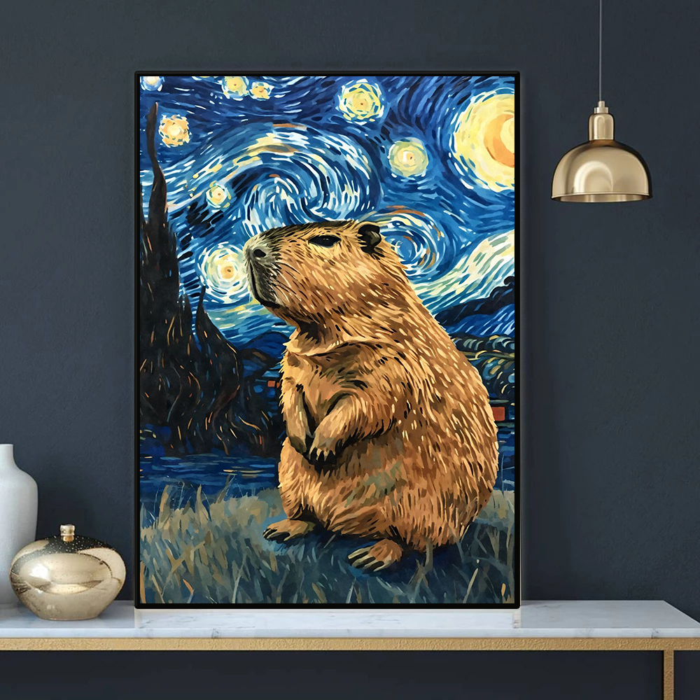 Starry Night Cute Animals Post - Home Decor Exhibition recension och pris