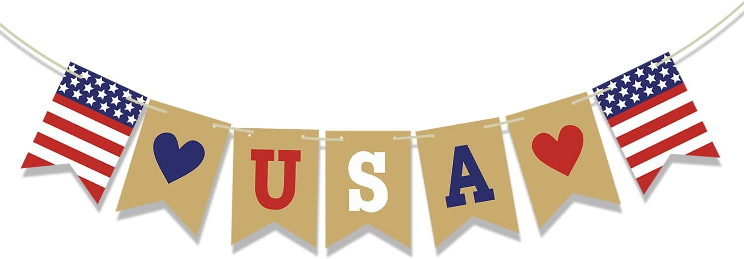 USA Banner Patriotic Garland 4 - Home Decor Usa recension och pris