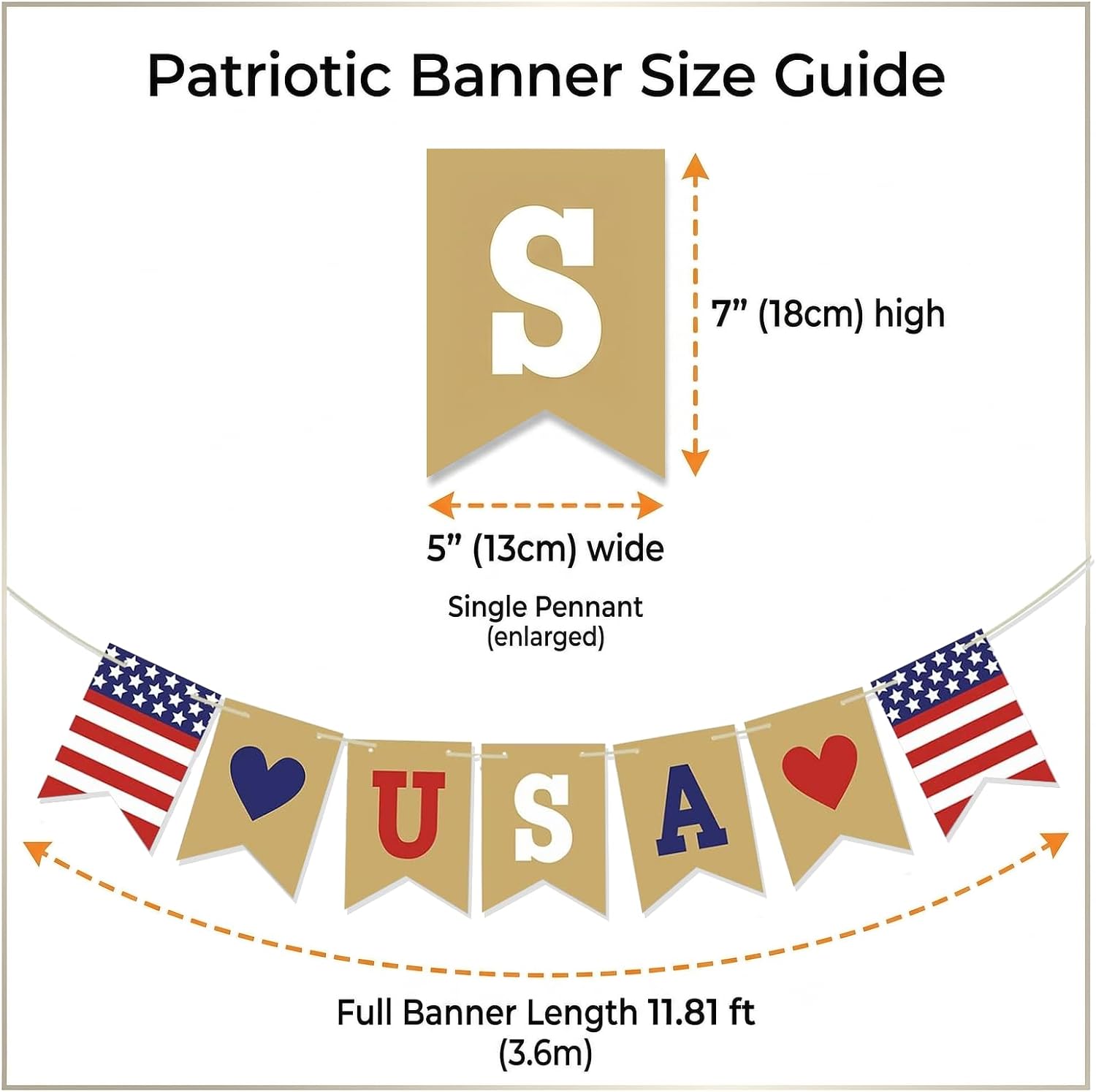 USA Banner Patriotic Garland 4 - Home Decor Usa recension och pris